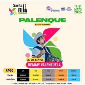 remmy valenzuela palenque santa rita chihuahua 2026 boletos 30 mayo