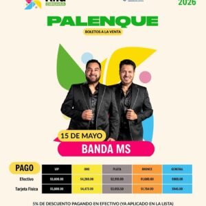 Boletos Banda MS Palenque Santa Rita Chihuahua 2026 | 15 de Mayo | Feria Chihuahua